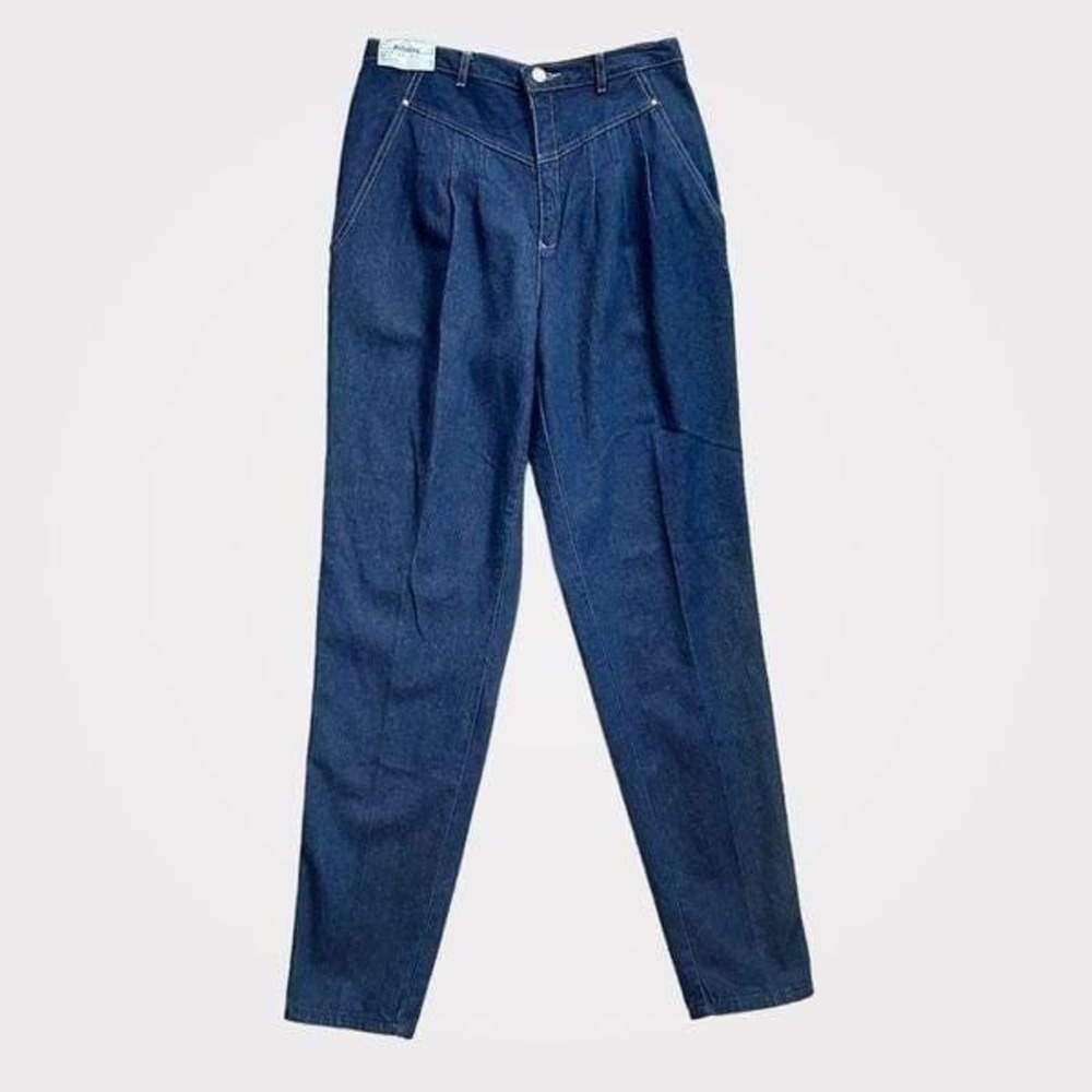 Rare 80s NWT Jordache Pleated Front High Waisted Denim Blue Jeans Size 14 VTG‎